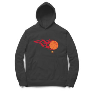 Basket Ball Flame Sweat Shirt with Hoodie