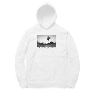 “Skateboarder in mid-air” Cotton Sweatshirt with Hoodie