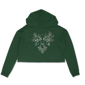 Style Meets Comfort: Reindeer Cropped Hoodie